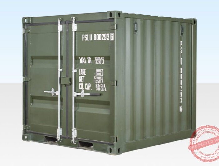 8ft One Trip Shipping Container Green (RAL 6007)