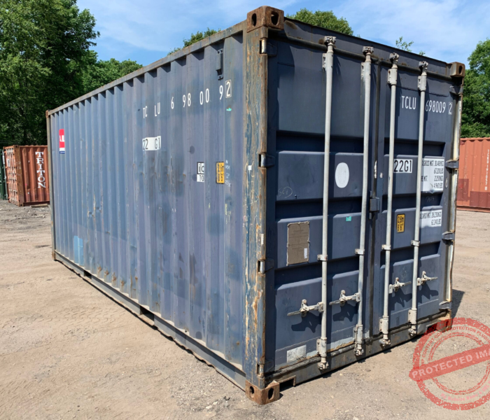 20′ x 8′ x 8.5′ Tall –Used Shipping / Storage Container-Wind and Watertight – Blue