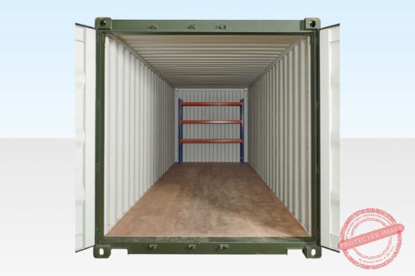 Adjustable, Heavy Duty Three Tier Racking For Rear Of Container