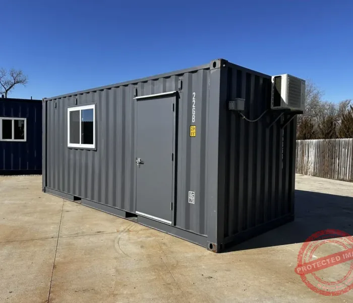 20ft 20’ Slate Gray Shiplap 120V Shipping Container Office Mini Split