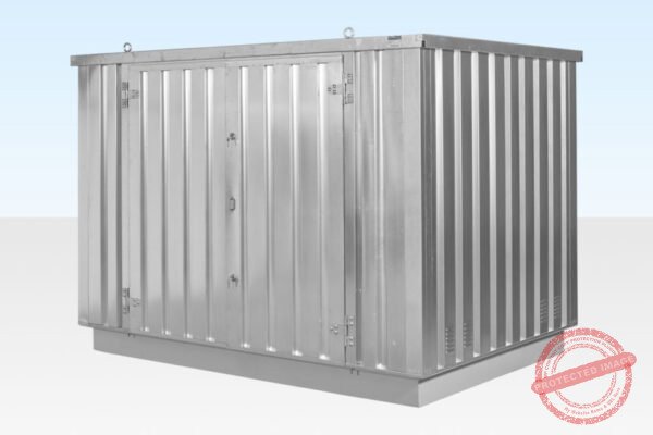 4M X 2.1M Flat Pack Container Store – Galvanised