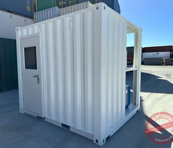 White Modified 10ft Shipping Container with AC