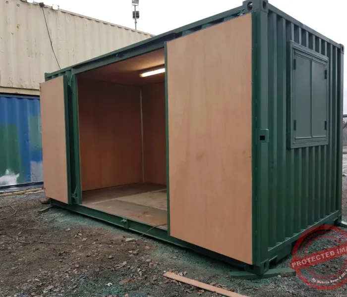 Rare Size 15×8 Ft Secure Store Or Workshop 8ft Side Doors & Security Windows