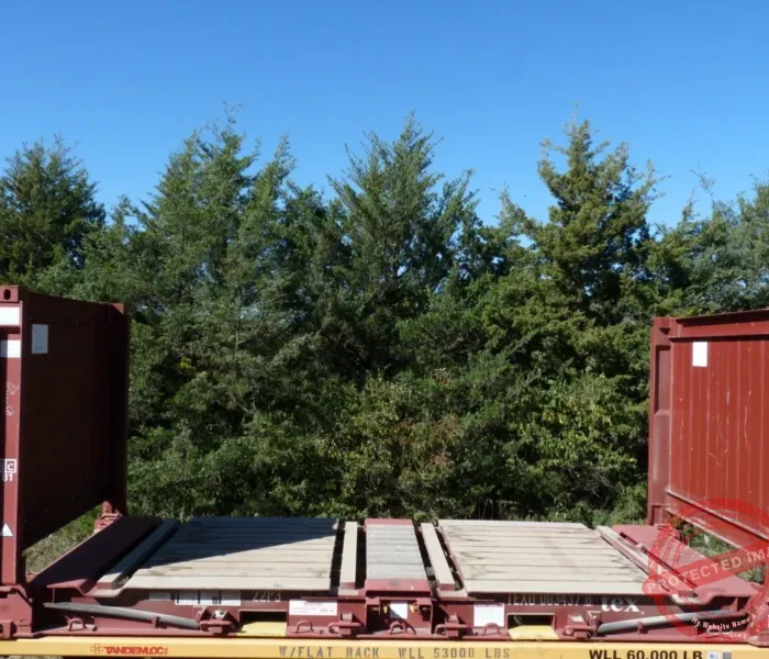 20′ Flat Rack Shipping Container – One Trip, For Equipment, Oversize Items